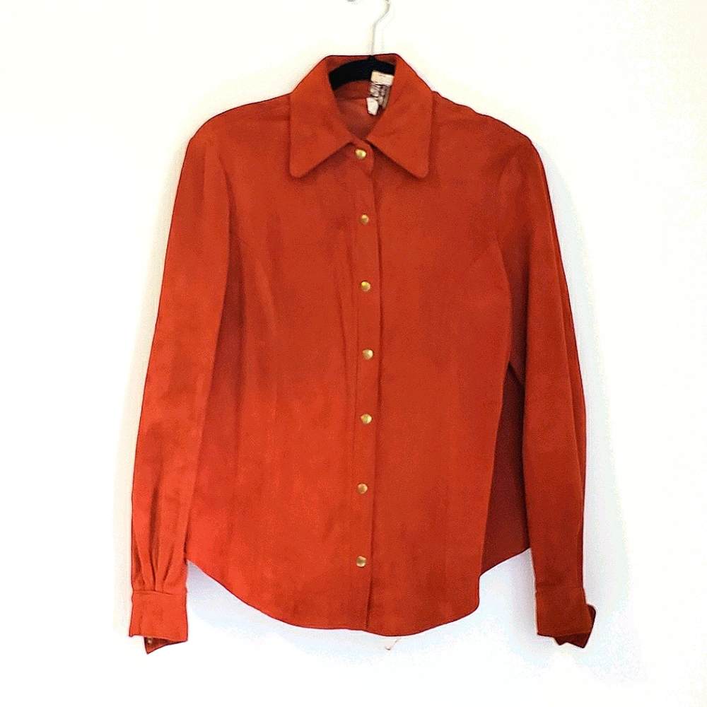Vintage Young Dimensions Orange Suede Pantsuit